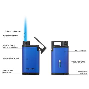 Colibri aansteker Single Jetflame Belmont Metallic Blue Black 5