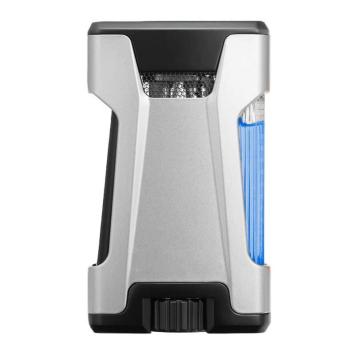 Colibri aansteker Double Flame Rebel Chrome Achterkant