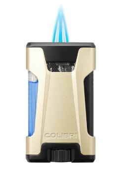 Colibri aansteker Double Flame Rebel Gold Met Vlam