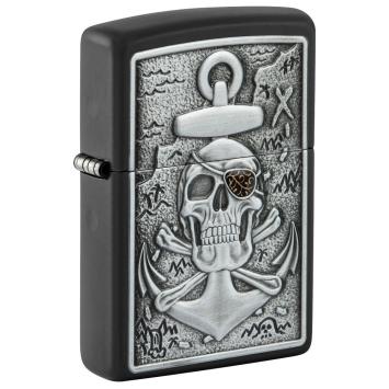 Zippo Skull with Anchor Schuinaanzicht