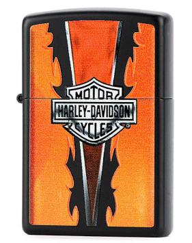 Zippo Harley Davidson Logo black and orange
