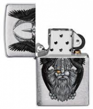 Zippo aansteker Odin with Raven open