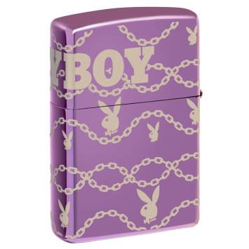 Zippo  Purple Playboy Design. Achter zijkant