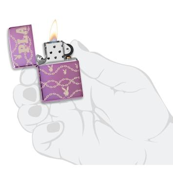 Zippo Purple Playboy Design. In hand