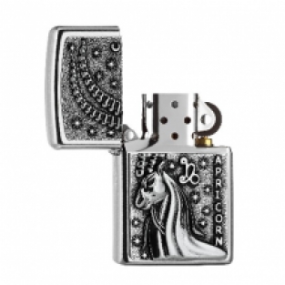 Zippo aansteker Zodiac Capricorn open