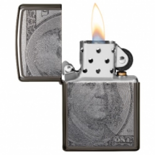 Zippo aansteker Currency open