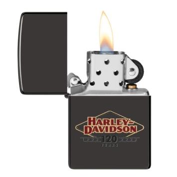 aansteker Zippo Harley Davidson 120 years black ice open