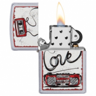 Zippo aansteker Love Tape Cassette open