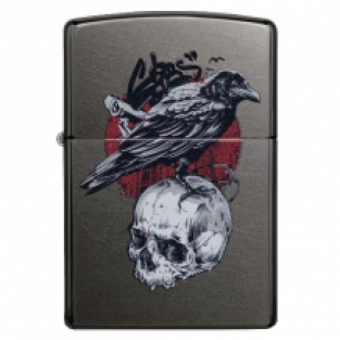 Zippo aansteker Raven Skull Design