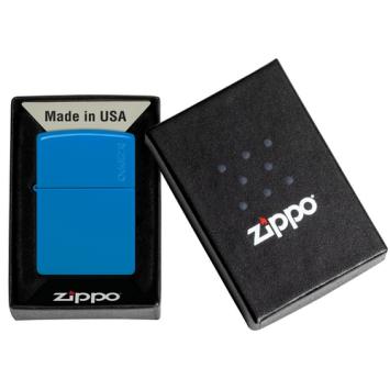 Zippo aansteker Sky Blue Matte with Zippo Logo in verpakking