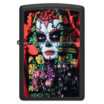 Zippo aansteker Sugar Skull Woman Design voorkant