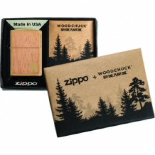 Zippo Woodchuck Brushed Brass verpakking