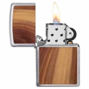 Zippo Woodchuck Brushed chrome open