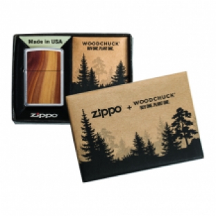 Zippo aansteker Woodchuck Brushed Chrome verpakking