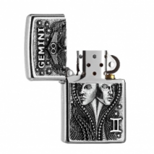 Zippo aansteker Zodiac Gemini open