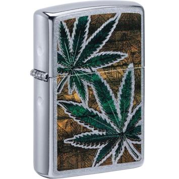 Zippo cannabis design wood