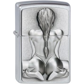 Zippo aansteker Kneeling Girl Emblem